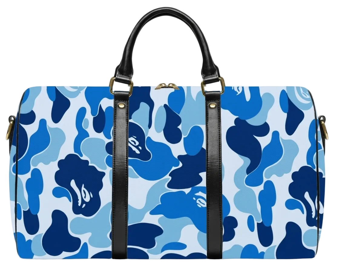 blue camo duffle
