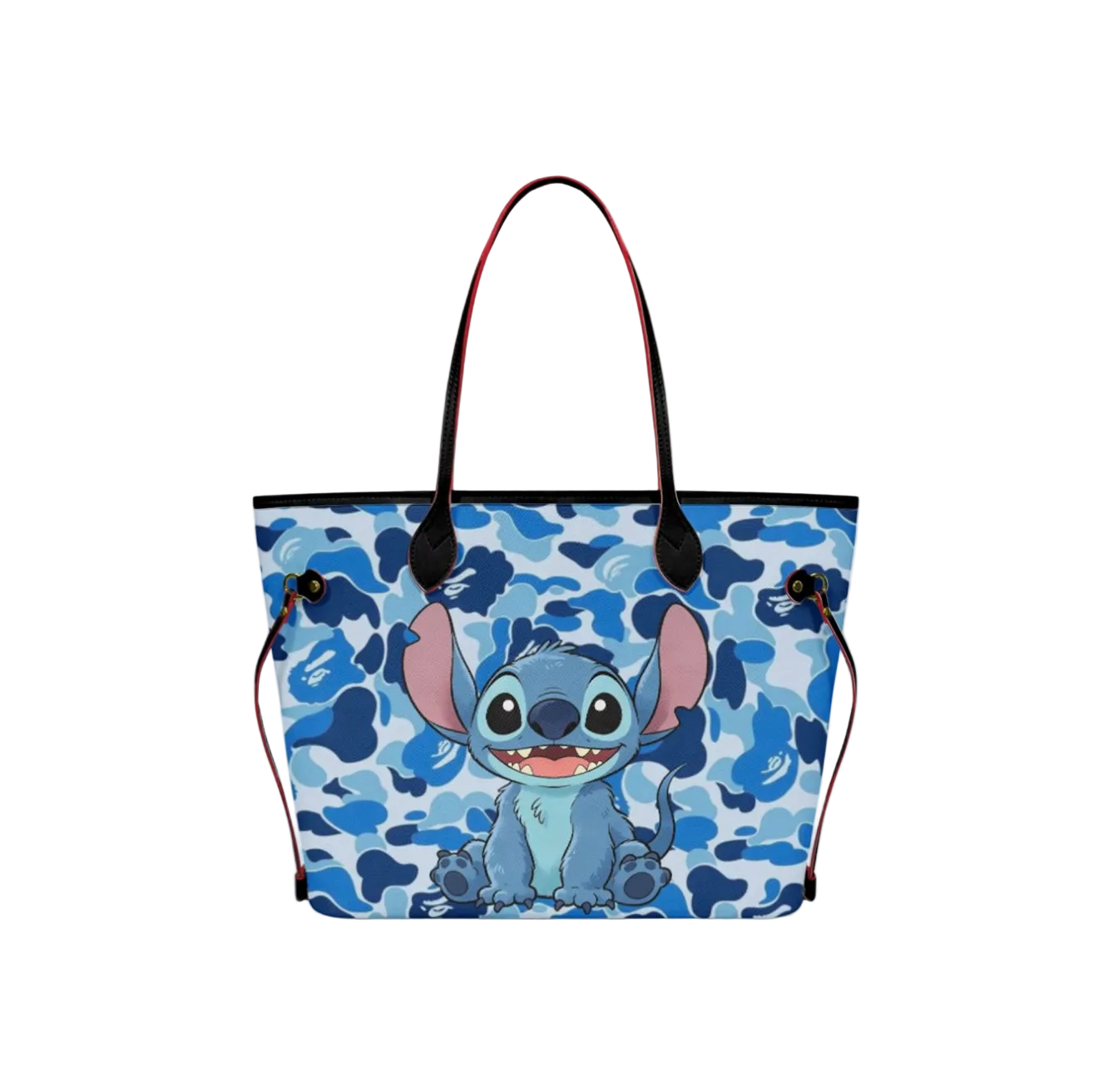 blue x camo tote bag