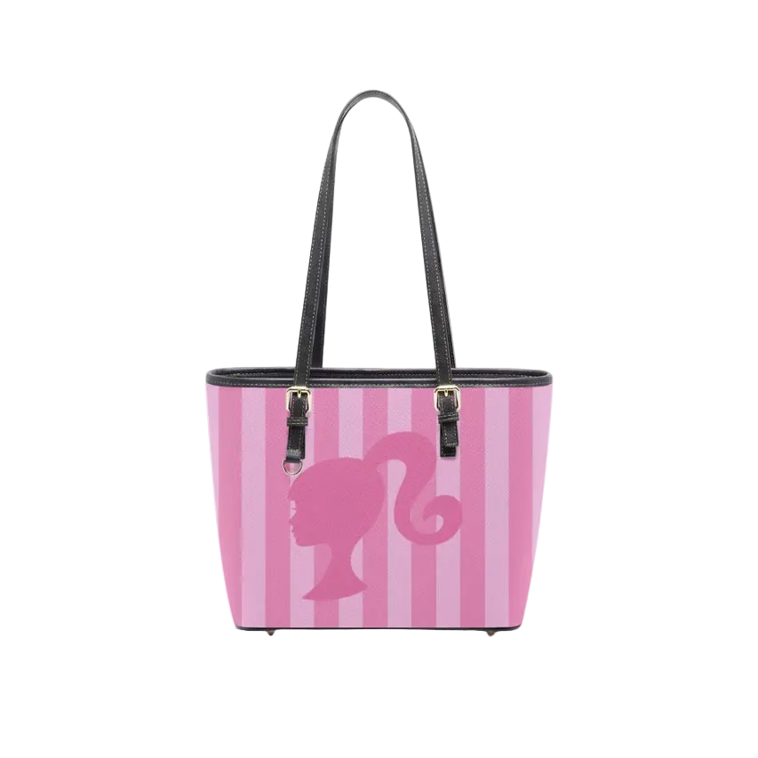 pink striped doll mini tote