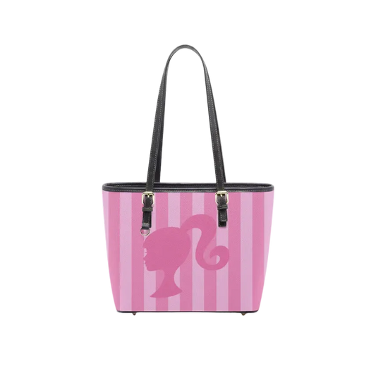 pink striped doll mini tote