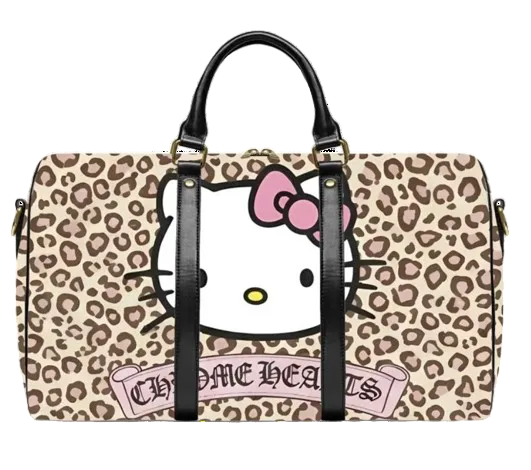 hello kitty x leopard print duffle