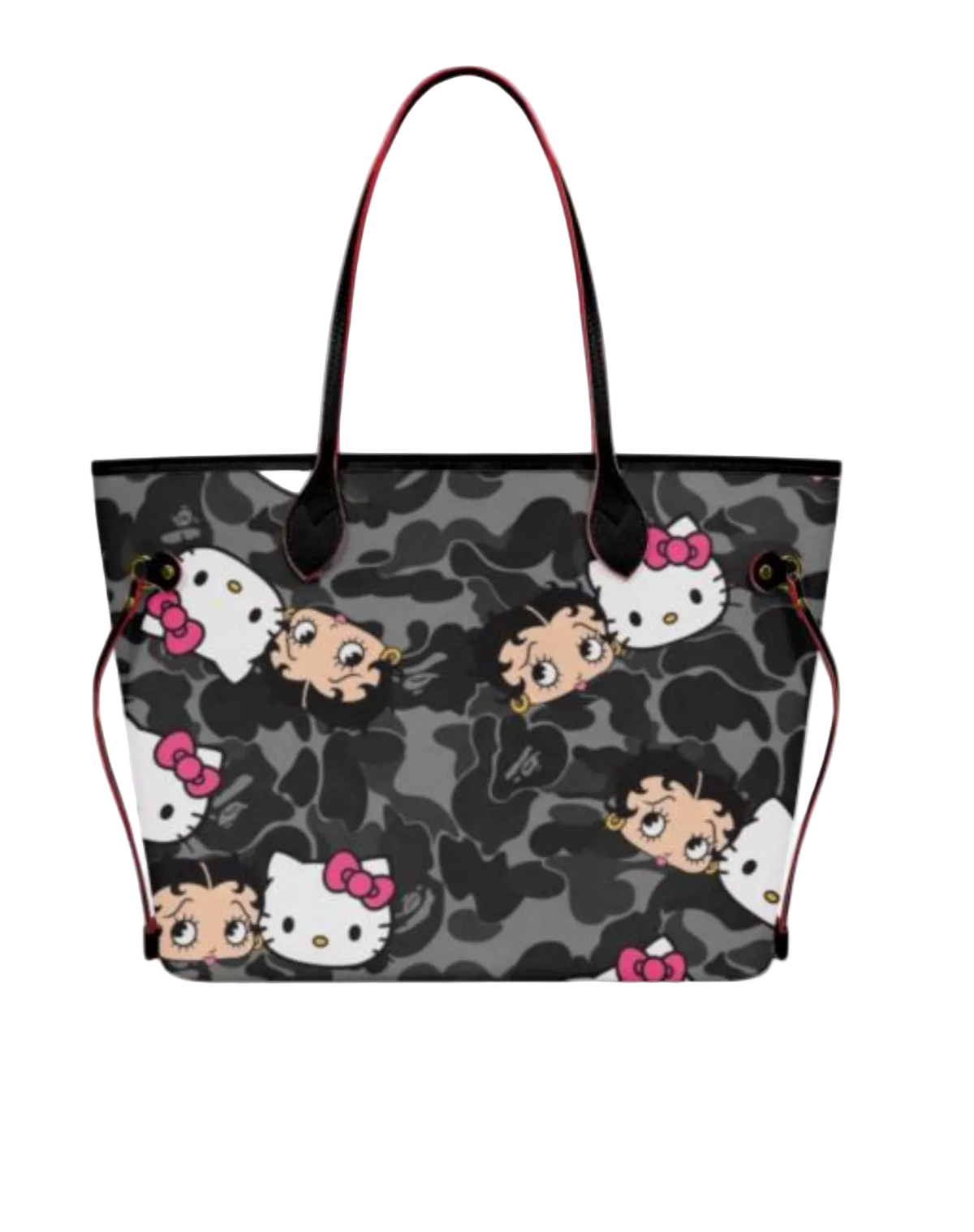 black camo hk x boop tote bag