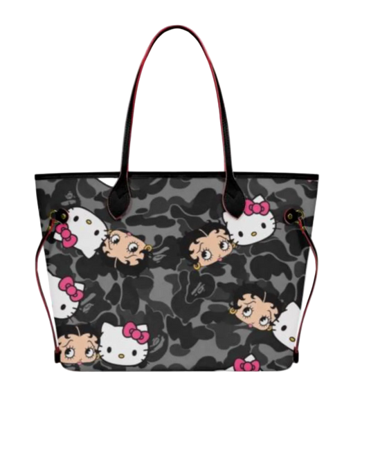 black camo hk x boop tote bag