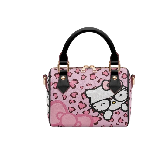 hello kitty x pink leopard print pillow bag