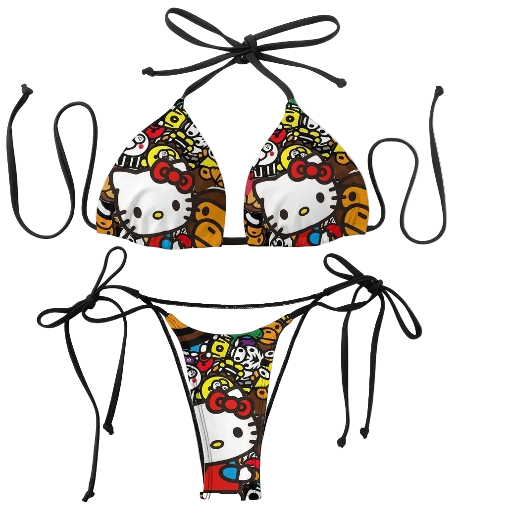 hello kitty x bape inspired bikini